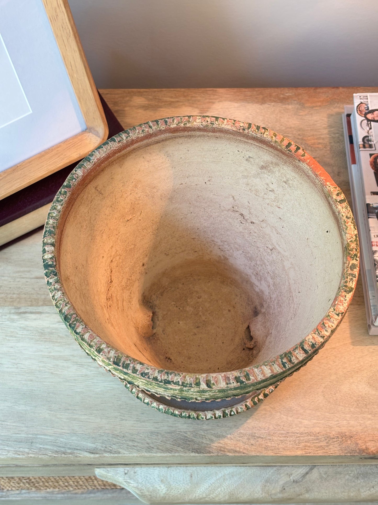 Vintage G Wolff & Co Red Terra Cotta Pot with Stain